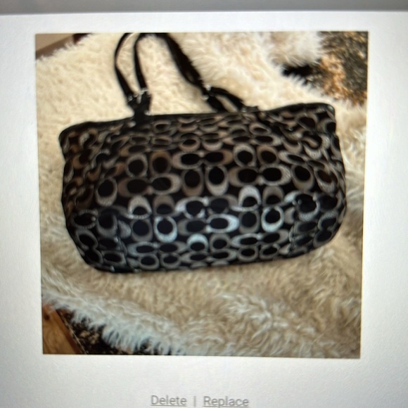 Coach SASSY Gallery Signature 3 Color Lurex Black Metallic Tote Bag - Picture 14 of 16